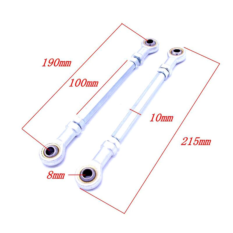 180Mm/190Mm 8Mm Stuur Trekstang Kit Kogelgewricht Voor 49cc Elektrische Mini Kids Atv Go kart Buggy Quad Fietsonderdelen: 190MM