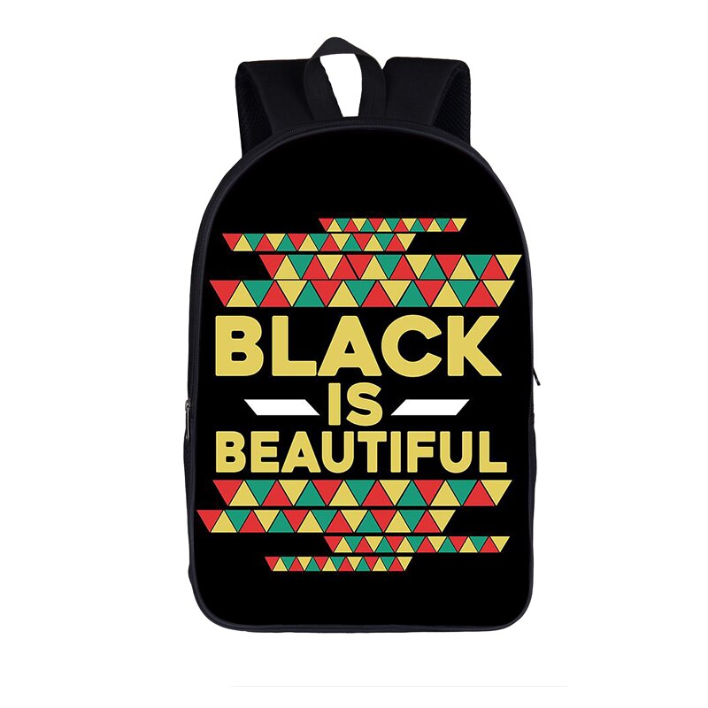 Black Lives Matter Backpack For Teenage Boys Girls School Bags BLM Afro Black Backpacks American Africa Women Men Travel Bag: 16blackmens11