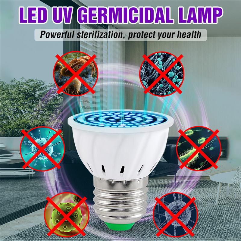 Ultraviolet germicidal lamp UV E27 Ultraviolet UVC Light GU10 MR16 Sterilization Lamp Cup Corn Bulb Disinfection Lamp Kill Mites