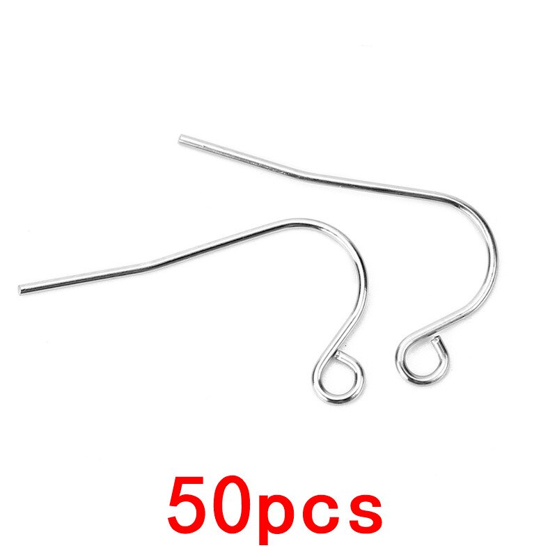 50 Stks/partij Rvs Oorbel Haken Anti Allergie Hypoallergeen Oorbellen Sluiting Draad Voor Diy Sieraden Maken Levert Bevindingen: 1940 Steel