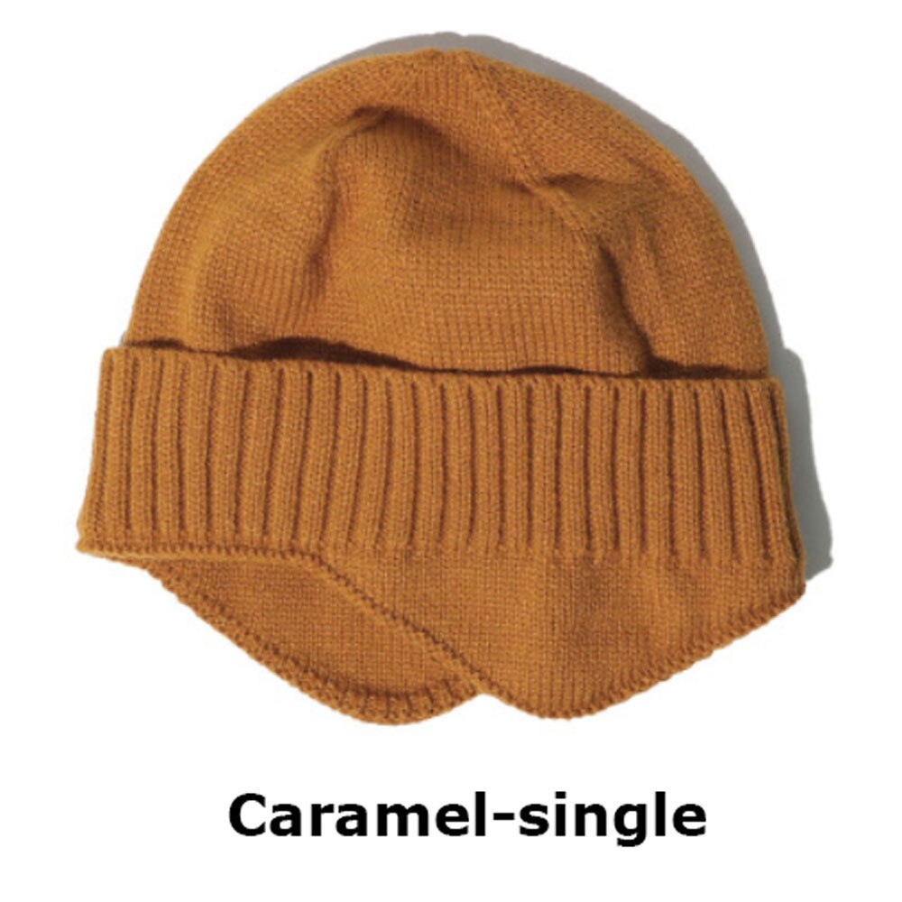 Bonnets de Ski à la pour hommes et femmes, en tricot, pour l'extérieur, extensibles, décontractés, doux et chauds, hiver: Caramel single