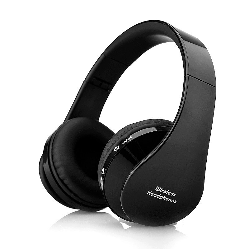 Headfone Casque Audio Bluetooth Headset Big Earphone Cordless Wireless Headphone for Computer PC Head Phone iPhone With Mic Aptx: Black