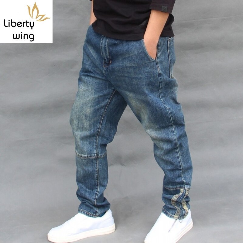 Pantalones vaqueros bombachos holgados para hombre, ropa de calle estilo Hip Hop, con cremallera, elásticos, a la , de verano