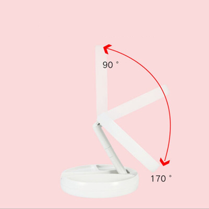 Sminkespeil led speil hd sminkespeil rund form skrivebord naturlig lys forstørrelsesspeil dobbeltsidig sminkespeil