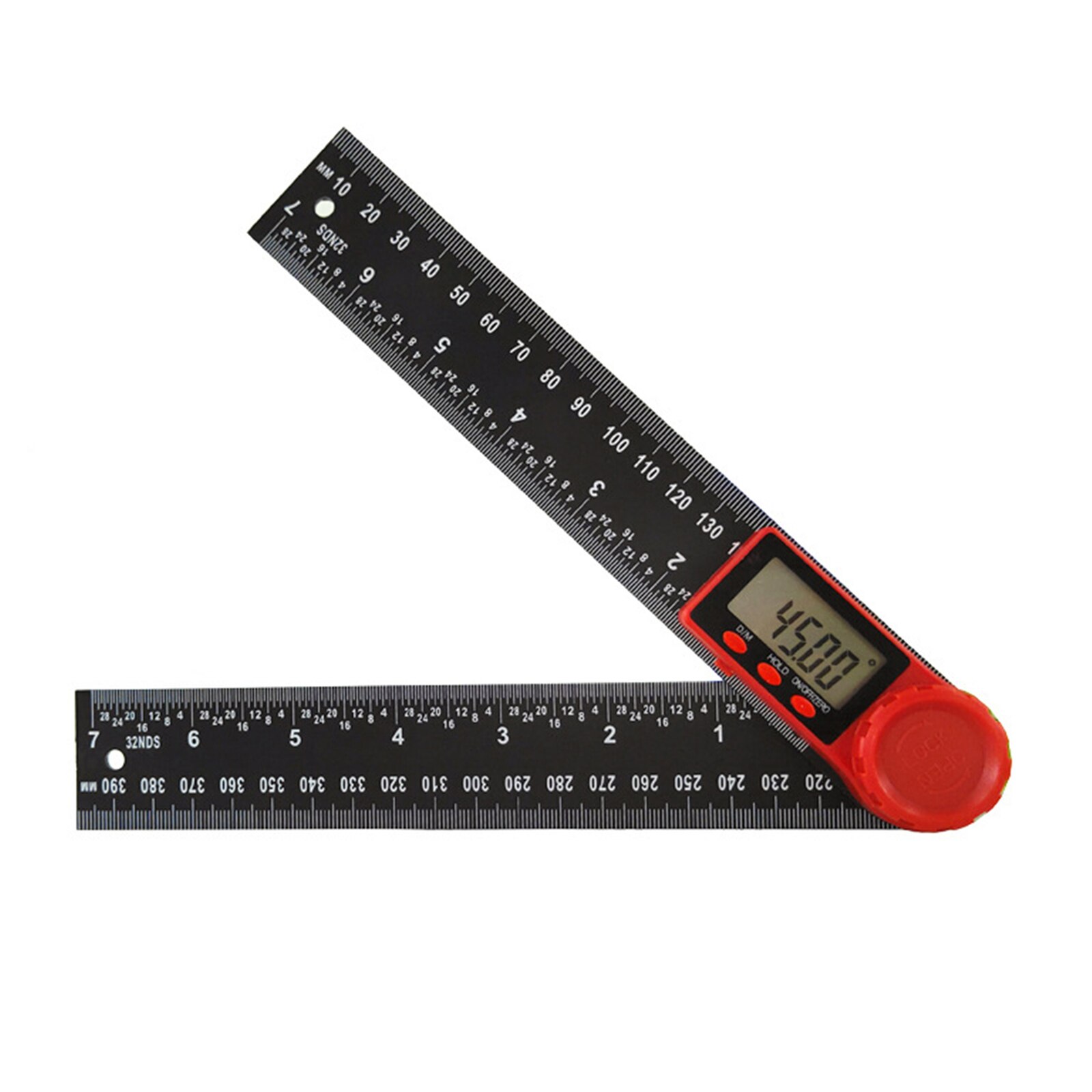 Digital Angle Finder Protractor 2-in-1 Plastic Digital Protractor for Woodworking Angle Measure Tool --M25: Black 300mm