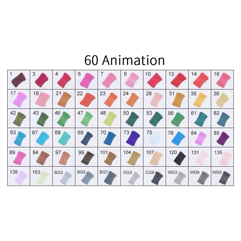 TOUCHNEW T8 30/40/60/80/168 Colors Markers Manga Drawing Markers Pen Alcohol Based Sketch Felt-Tip Twin Brush Pen Art Supplies: 60 ANIMATION