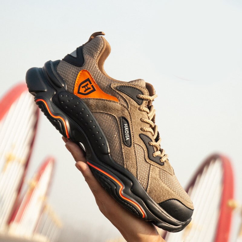 Men's steel-toed work boots safety shoes casual breathable outdoor shoes anti-puncture and comfortable industrial boots