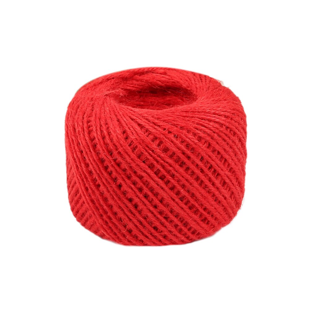 50 M/rouleau Jute ficelle naturel Sisal 2mm étiquettes rustiques envelopper mariage décoration artisanat corde corde cordon événements emballage: Red