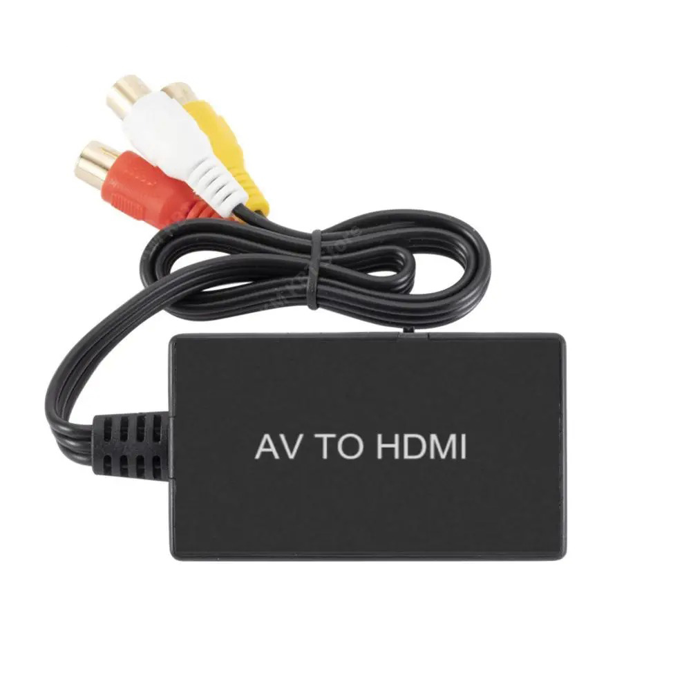 Adaptateur RCA vers HDMI, convertisseur AV vers HDMI, convertisseur Audio Vdieo compatible AV2HDMI, prise en charge pour boîtier TV DVD, prend en charge PAL/NTSC