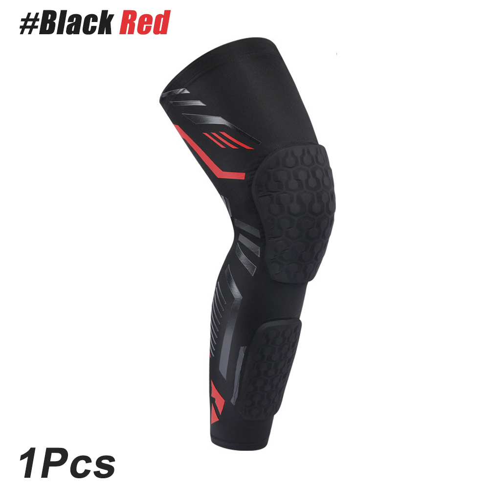 1/2PCS Knee Calf Padded Compression Leg Sleeve Thigh Sports Protective Gear Shin Brace Support for Football Volleyball Soccer: M / Red