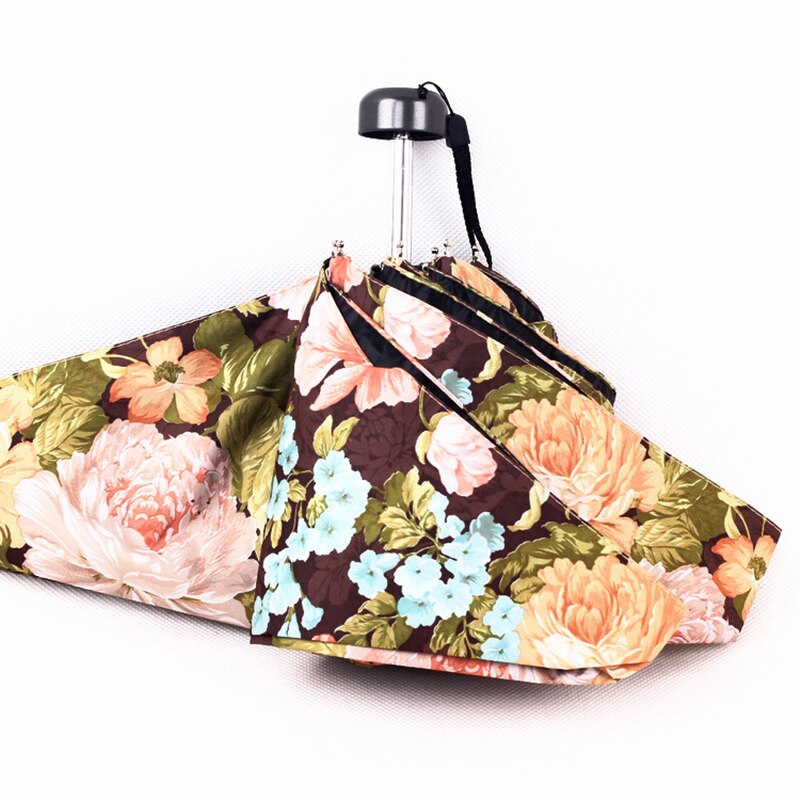 Mini Flowers Umbrella - 5 Folding - Anti UV Protection - Portable Parasol for Women