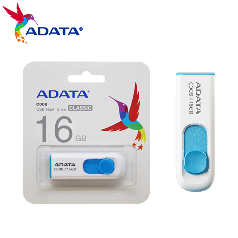 ADATA USB Flash Drive C008 Memory Stick 64GB 32GB 16GB Pen Drive USB2.0 Universele Seriële Bus Pendrive voor Desktop Laptop TV