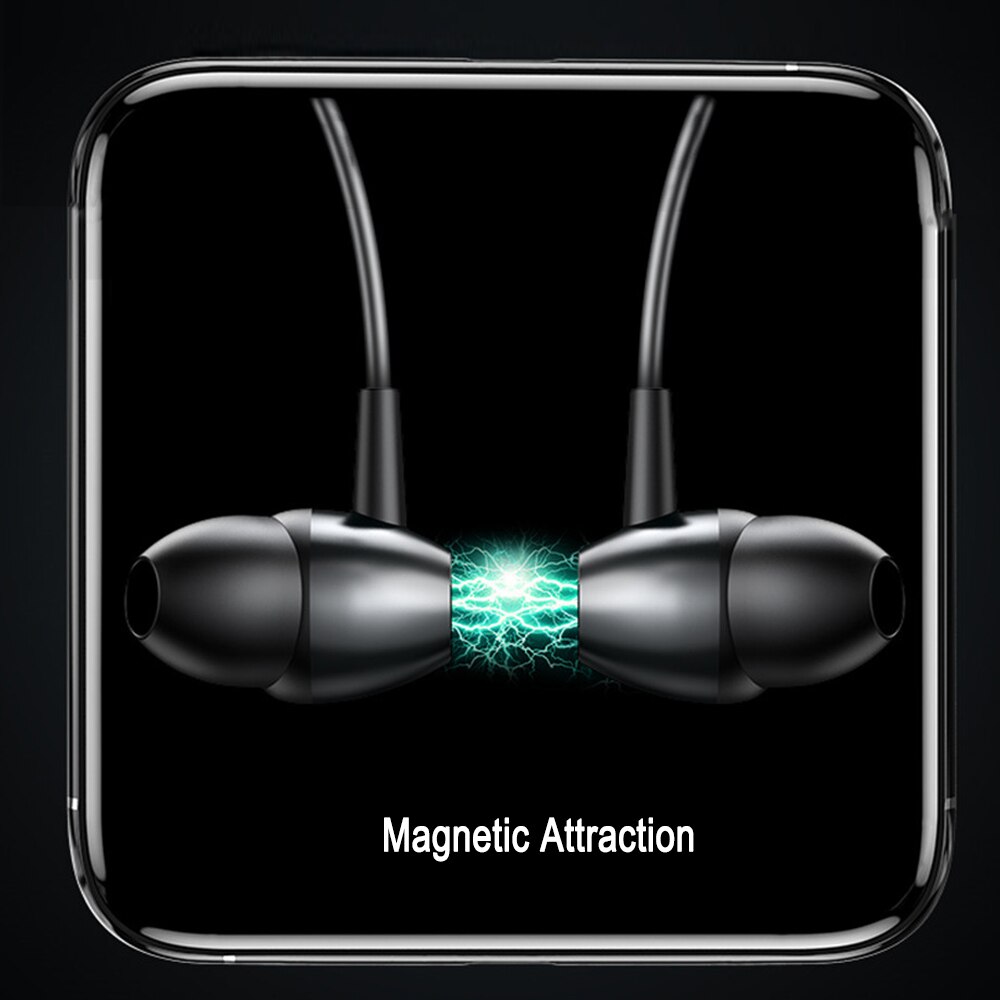 Magnetic Attraction Bluetooth Stereo Bass Earphone Handsfree Car Kit Support TF card Playing Wireless Music Receiver with MIC