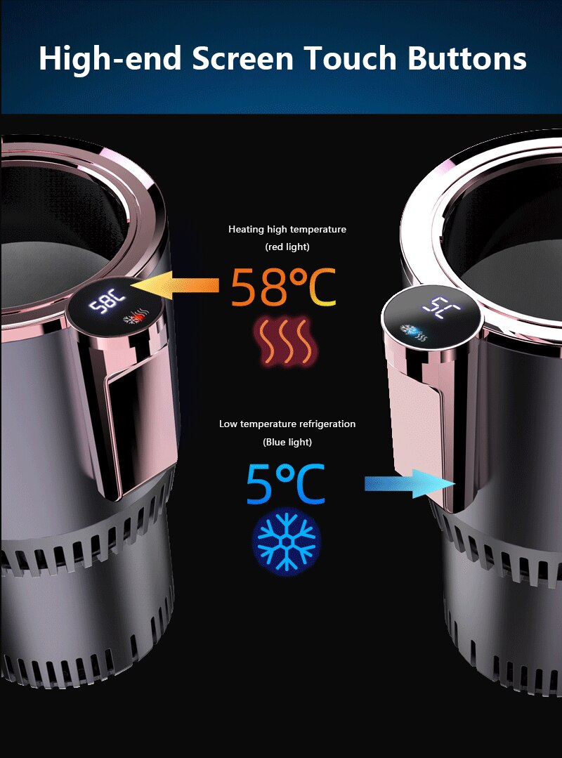 12V voiture refroidissement tasse 2-en-1 voiture bureau tasse plus refroidisseur Smart voiture tasse porte-gobelet refroidissement boisson boissons peut été Cool