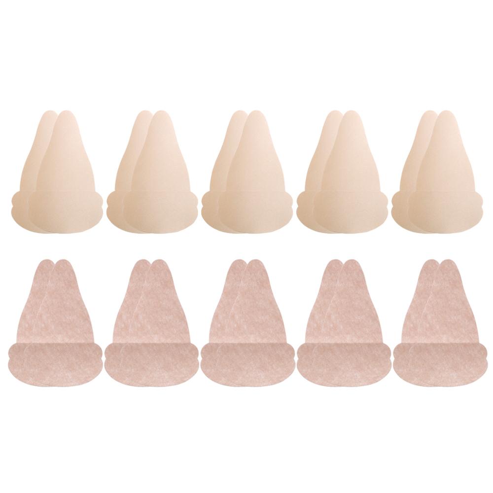 10 Paris Satin Waterdrop Shaped Disposable Adhesive Breast Lift Tape Invisible Boob Lift Sticker Breast Lifter Cover for Women: L