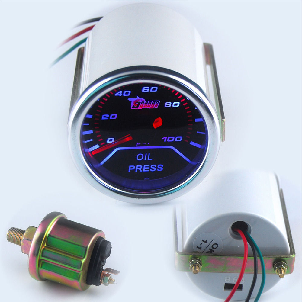 EE unterstützung Universal- Motor- Auto Uhr Rauch Farbton Len 2 "52mm Weiß Hülse Anzeige Öl Manometer Bausatz presse Meter