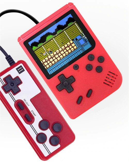 Retro Draagbare Mini Game Spelers 3.0 Inch Handheld Video Game Consoles Av Out Verbinding Tv Hd Screen Twee Spelers Voor jeugd: Red With GamePad