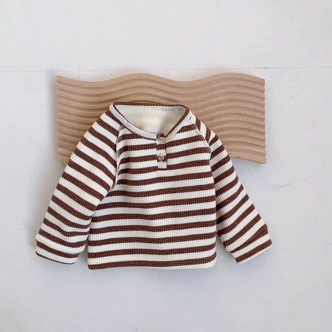 Herbst Neue Baby Jungen Mädchen Mantel Baby zur Seite fahren Kleinkind betroffen Strickjacken Neugeborenen Strickwaren Lange-Ärmel Baumwolle Baby Jacke Spitzen: Braun / 24M