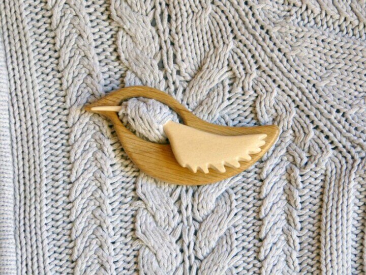 Wooden Animal Pattern Brooch Pin Unique Handmade Wooden Brooch Pin Women Cute Shawl Pin Scarf Buckle Clasp Pins Jewelry