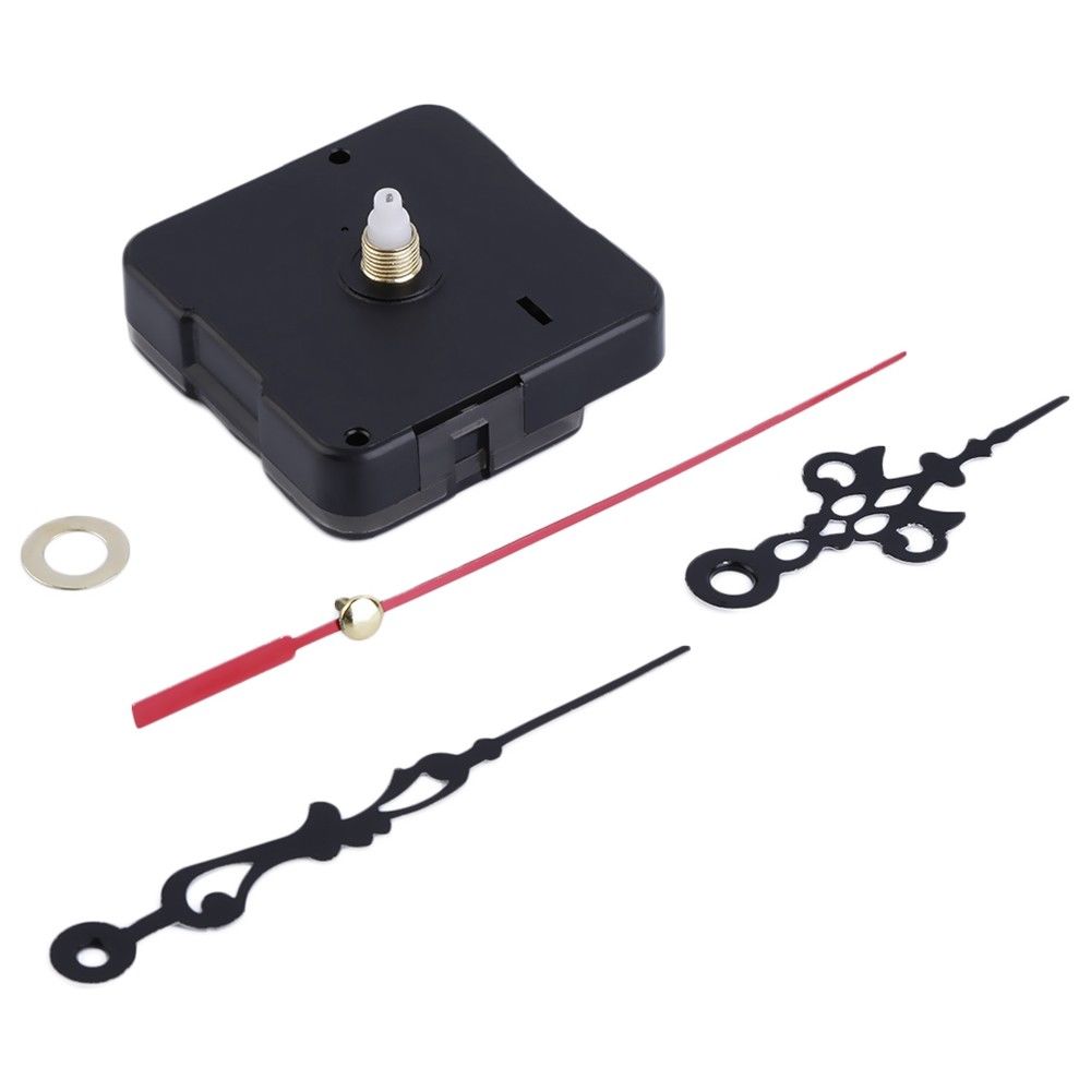 Quartz Clock Movement Mechanism Long Spindle Red Hands Repair DIY Kit Set