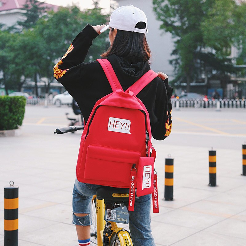 classic unisex boys girls canvas backpacks school bags letter children Junior school back packs