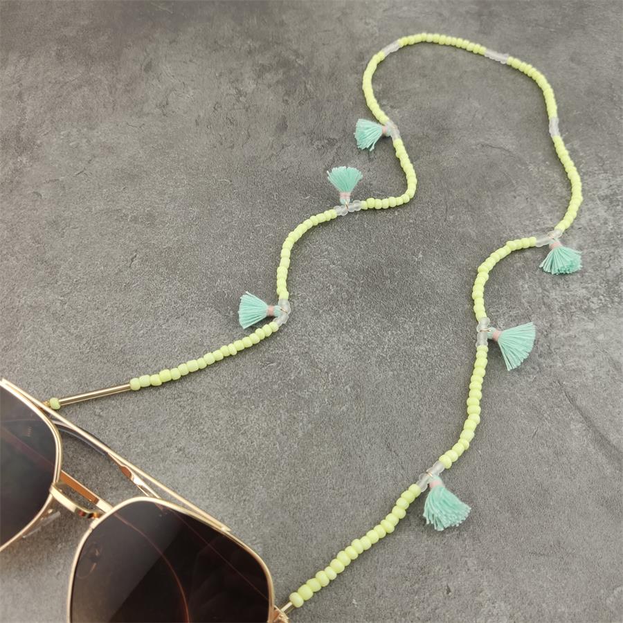 Boho perles de verre chaînes de lunettes avec coton gland lunettes de soleil lunettes de lecture chaîne lunettes porte-cordon sangle de cou corde: 10
