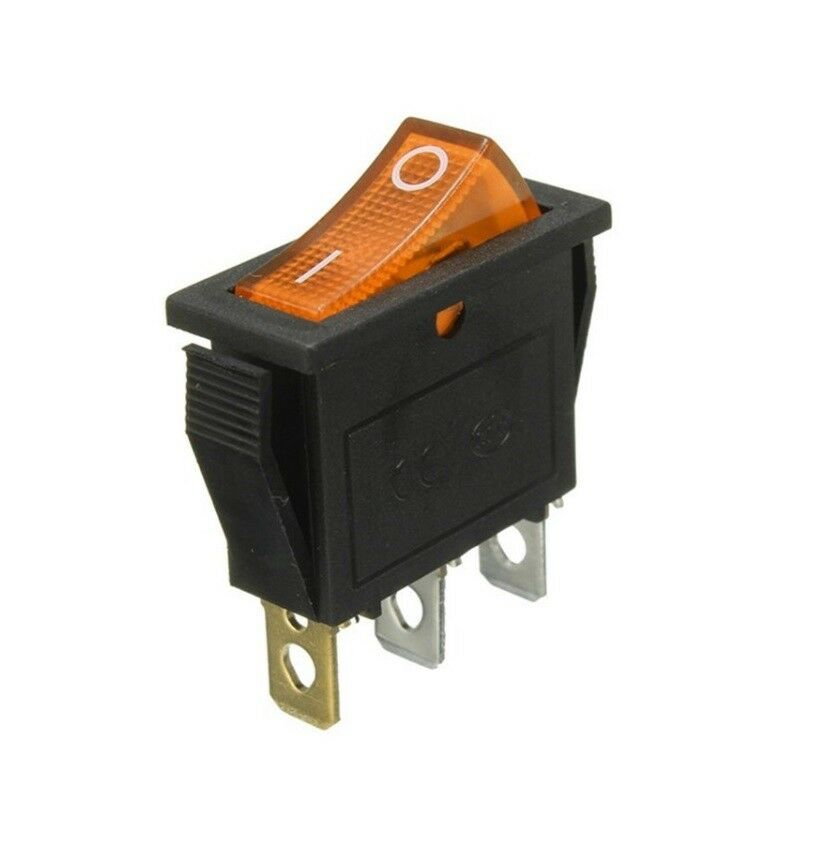 KCD3 Rocker Switch On-Off 2 Positie 3 Pin Elektrische Apparatuur Met Licht Schakelaar 16A 250VAC/ 20A 125VAC 35Mm * 31Mm * 14Mm: YELLOW