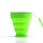Vaso retráctil de silicona ultrafino, taza telescópica plegable, botella de agua para viaje, acampada, senderismo, taza de agua telescópica: Green