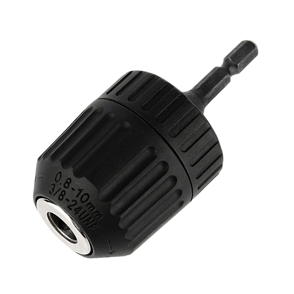 3/8-24 unf 0.8-10mm sleutelloze boorkopclip met 1/4 '' zeskantige schachtstang zeskantige boorkopadapterconverter houtbewerking schroevendraaiergereedschap