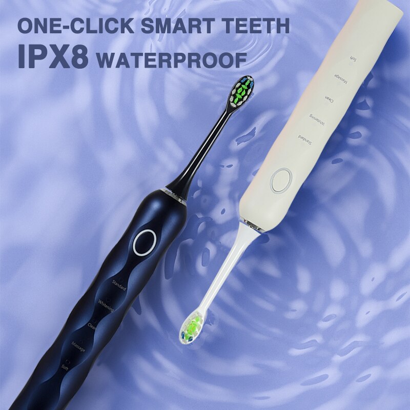Boyakang Ultrasonic Vibration Electric Toothbrush 5 Modes Smart Timing IPX8 Waterproof Dupont Bristles USB Charging BYK27