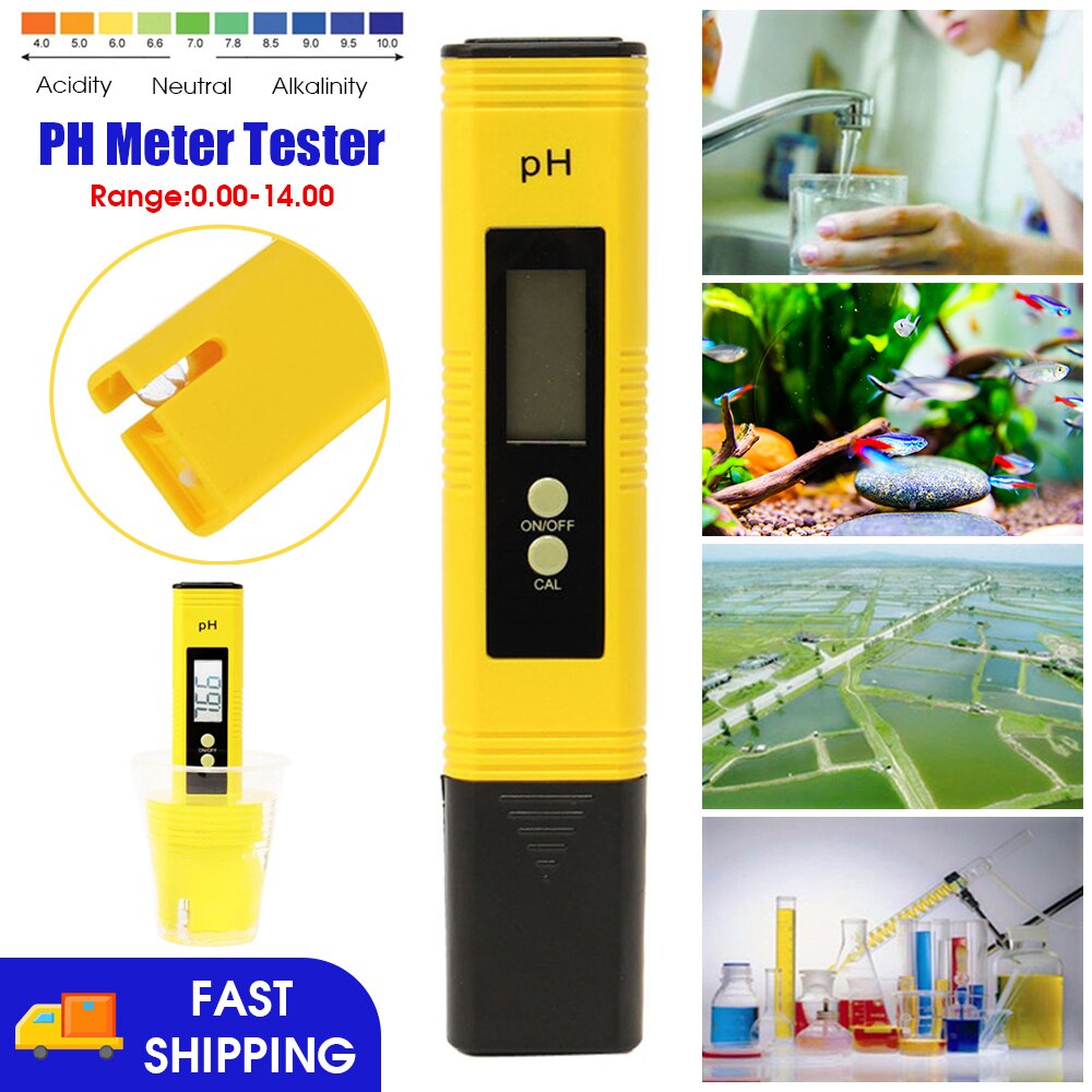 Portable Digital LCD Pen PH Meter Tester Aquarium Pool Water Monitor Wine Urine Automatic Calibration for Aquarium Swimming Pool