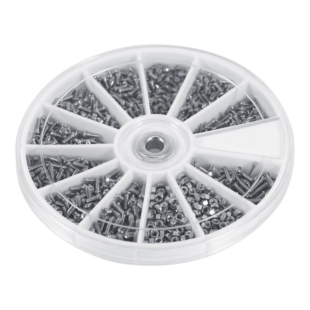 600 Uds 12 tipos de tornillos pequeños tuercas herramienta de reparación accesorio surtido tuerca y kit de tornillos para relojes glasse electron