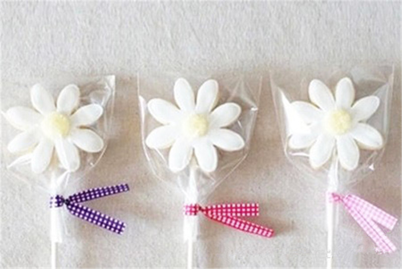 100 Uds. Pequeñas bolsas de plástico transparentes para dulces piruletas Paquete de celofán bolsa de de boda Favor Poly Opp