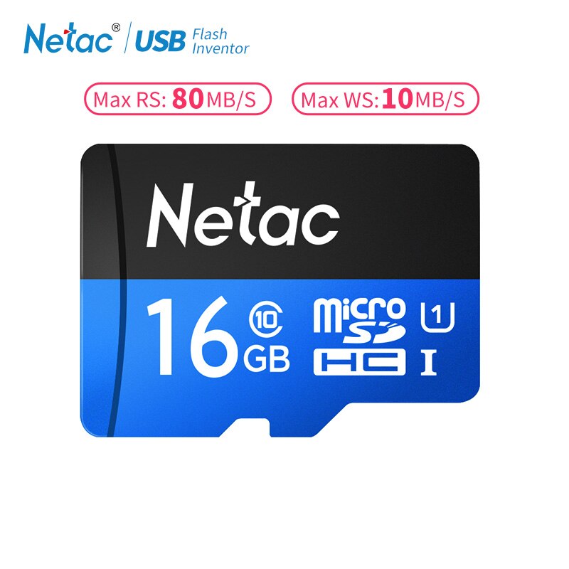 Netac Klasse 10 32Gb 64Gb Micro Sd-kaart Readspeed Tot 100 Mb/s Video Card 16Gb 128gb 256Gb Tf Flash Geheugenkaart Voor Telefoon Camera: 16GB U1 P500