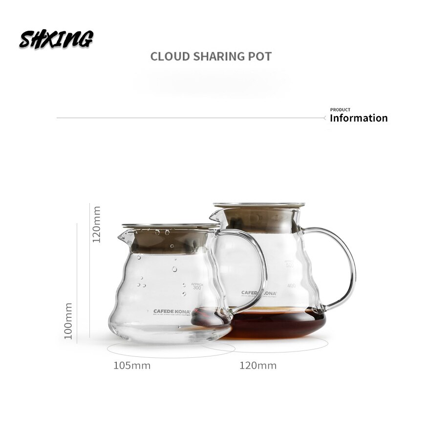 Sky gryte  v60- kanne-stil kan fyrstikker med  v60- filter kaffekanne trebrakett glass kaffedripper egnet til bursdag