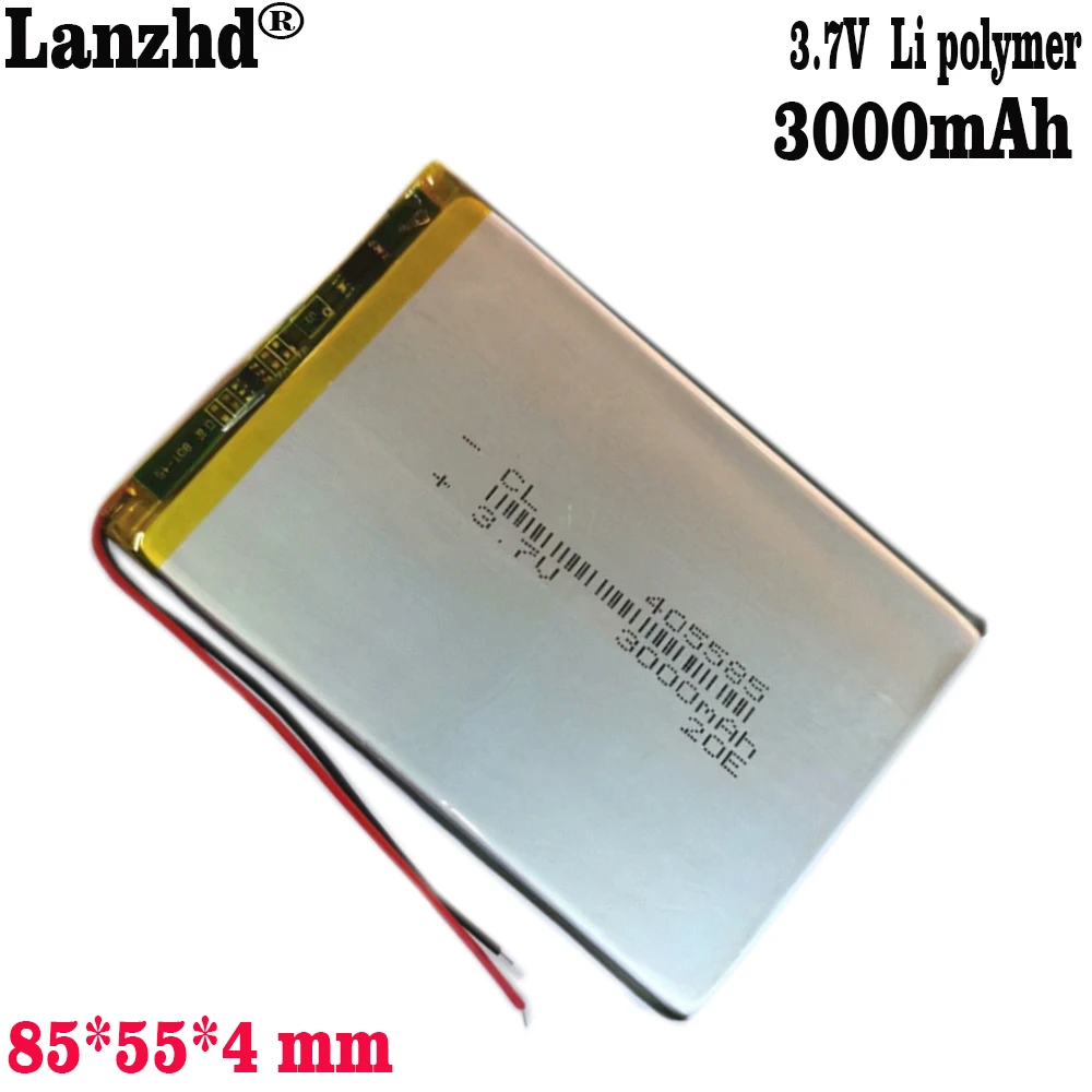 1-10szt 405585 3000mAh 3.7V bateria litowo-polimerowa bateria Lipo do Power Bank Tablet PC PAD Laptop Notebook klawiatura MID