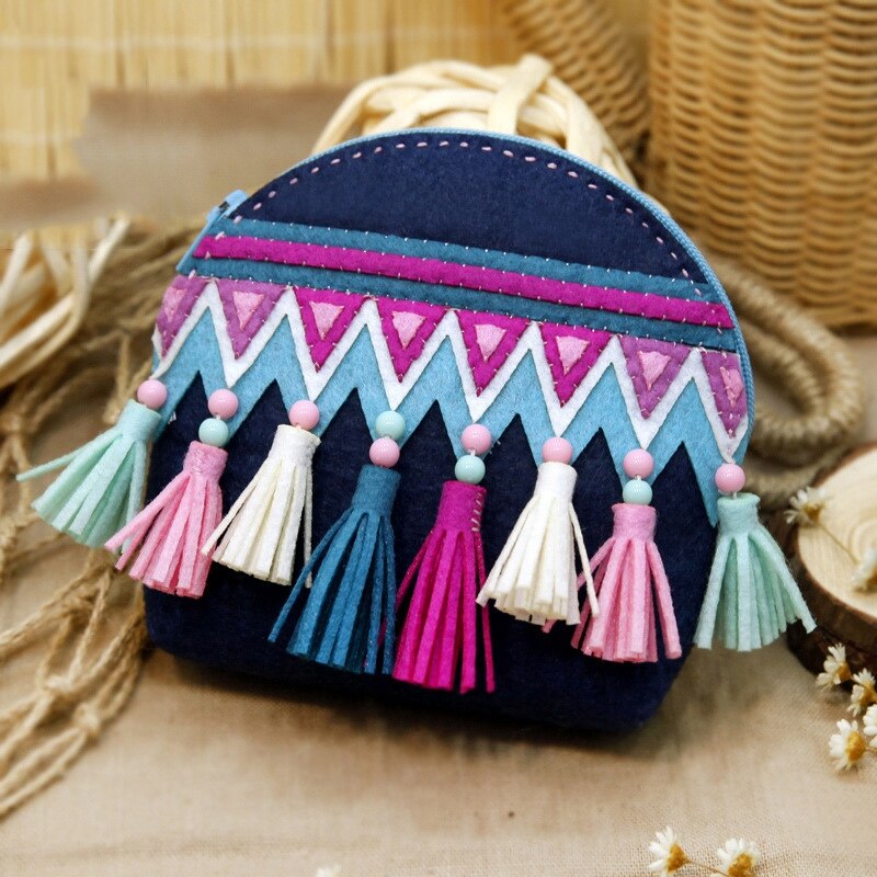 Handmade Nonwoven Coin Purse Cute Felt Shoulder Bag Kit Diy Sewing Felt Crafts ll