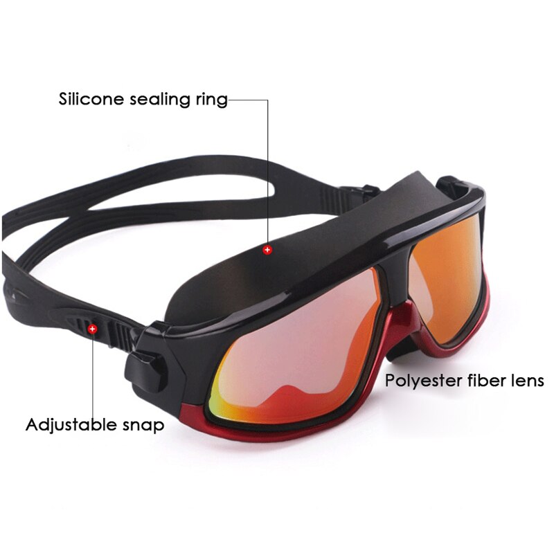 Swimming Goggles Comfortable Silicone Large Frame Swim Glasses Anti-Fog UV Men Women Swim Mask Waterproof