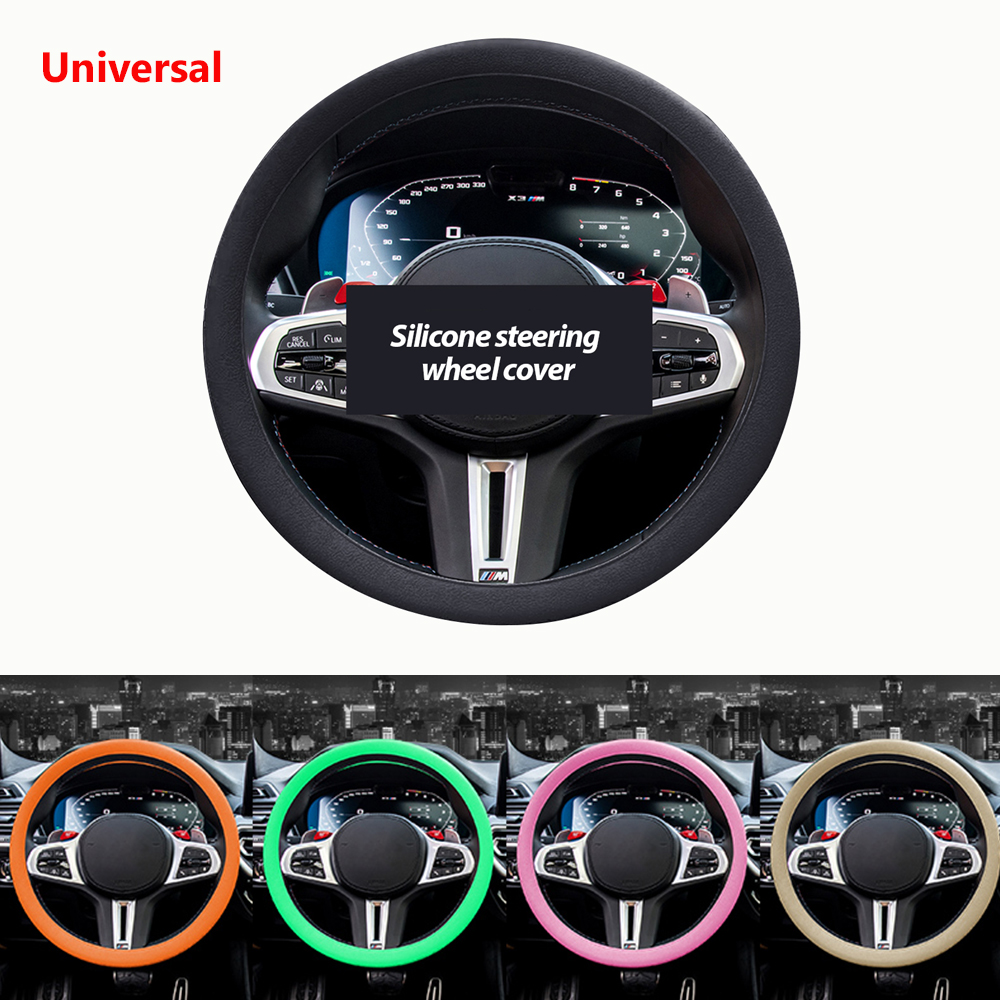 Silikon rattdeksel universal sklisikkert håndtak fleksibelt tynt mykt rattbeskytter biltilbehør