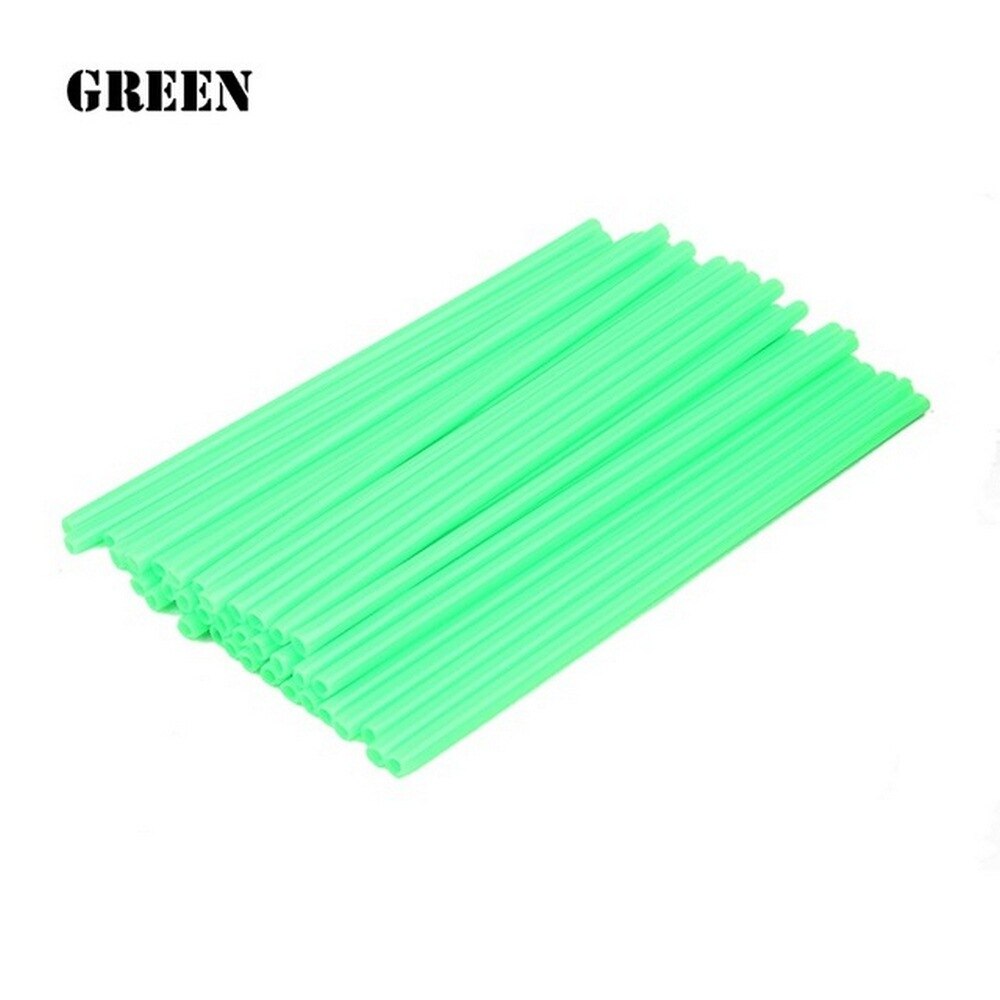36Pcs/Pack Plastic Bike Wheel Spoke Protector Colorful Motocross Rims Skins Covers Off Road Bike Guard Wraps Kit: Green
