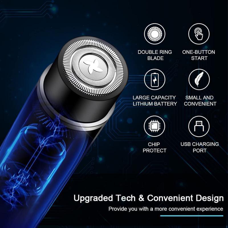 Mens Electric Shaver Washable Electric Razor USB Rechargeable Razors Waterproof Compact Low Nose Mustache Trimmer For Wet And Dr