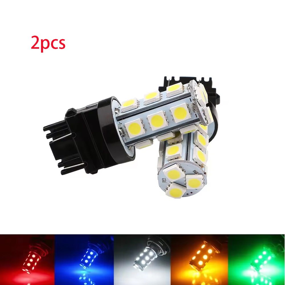 2pcs 3157 P27/7W T25 T-25 DC12V 18 SMD 5050 LED Bulb Car Reverse Turn Signal Brake Tail Lamp Light 3156 1156 1157 7740 7743 Car