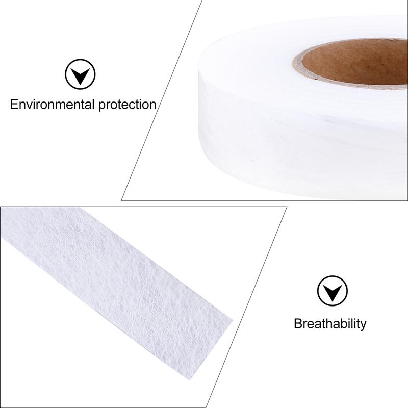 2Pcs White Double Sided Sewing Accessory Adhesive Tape Cloth Apparel Fusible Interlining Fabric Tape
