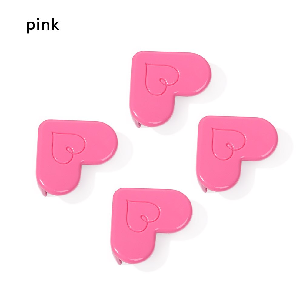 4 Stuks Baby Silicone Veiligheid Protector Tafel Hoek Bescherming Van Kinderen Anticollision Edge Hoeken Guards Cover Voor Kid: pink