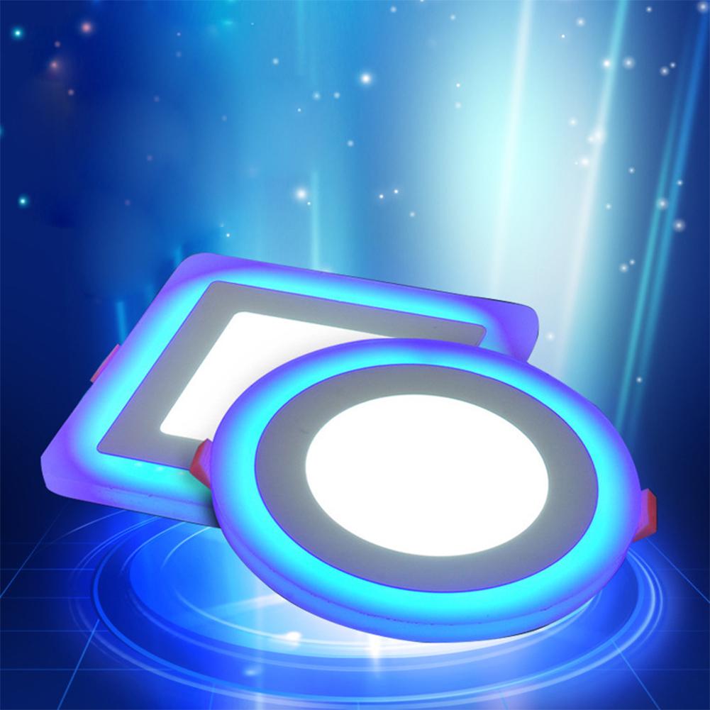 Panel de techo empotrado LED acrílico de doble Color, luces abajo, lámpara ultrafina para interiores, oficinas y restaurantes