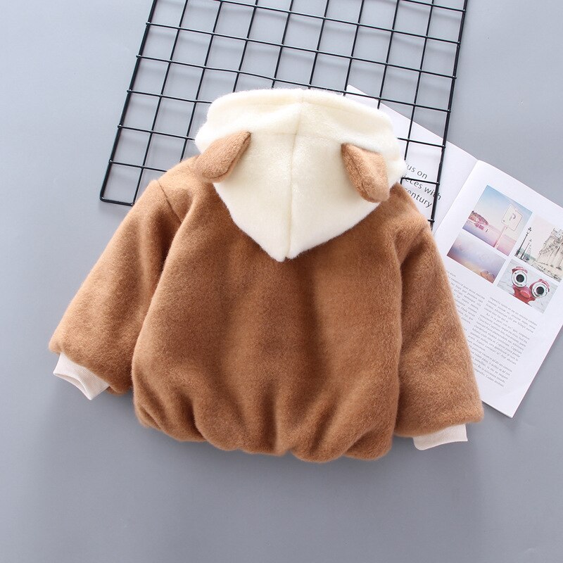 Peutermeisjes winterkleding kinderkleding warme kinderjas jongens dikke wollen trui met capuchon jongenskleding