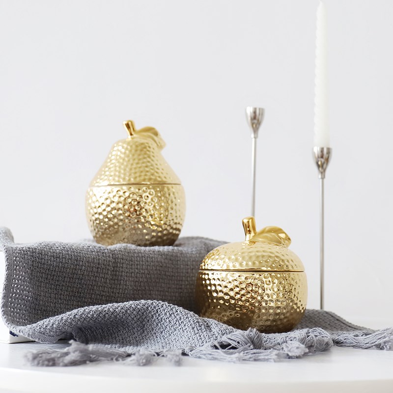 Creatieve Gouden Ananas Keramische Afdichting Jar Keuken Thee/Suiker/Spice Opslag Tank Mini Sieraden Doos Thuis Opslag Decore voor
