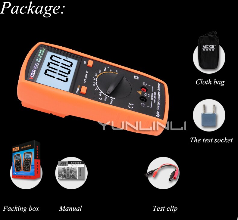 Capacitance Meter Handheld High-precision Digital With Backlight Digital Display Inductance Meter Test Instrument VC6013