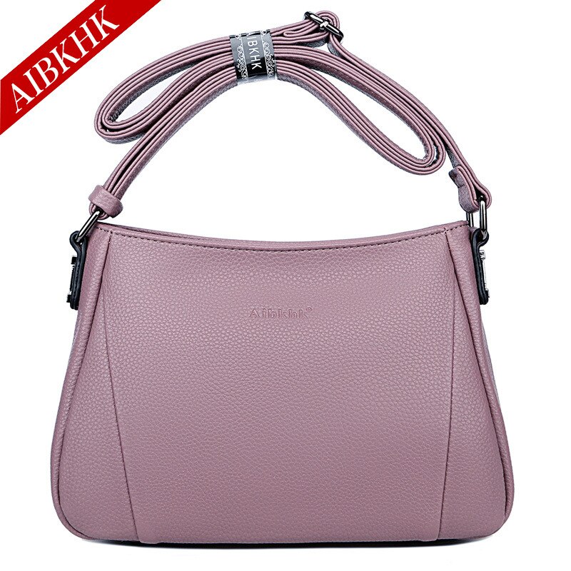 Bolso de europea y americana para mujer, bandolera de piel suave minimalista para madres de mediana edad y personas mayores, M637: Xiang Yu Se