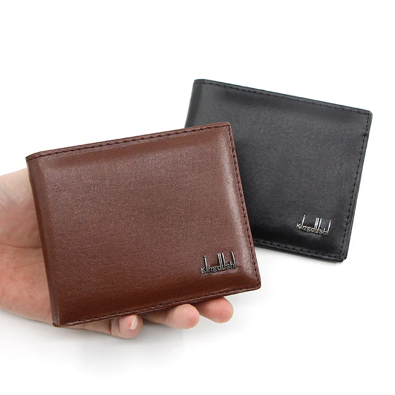 Men Business Bifold Wallet Men's PU Leather Credit ID Card Holder Case Solid Purse Pockets Bags carteira portfel cartera hombre